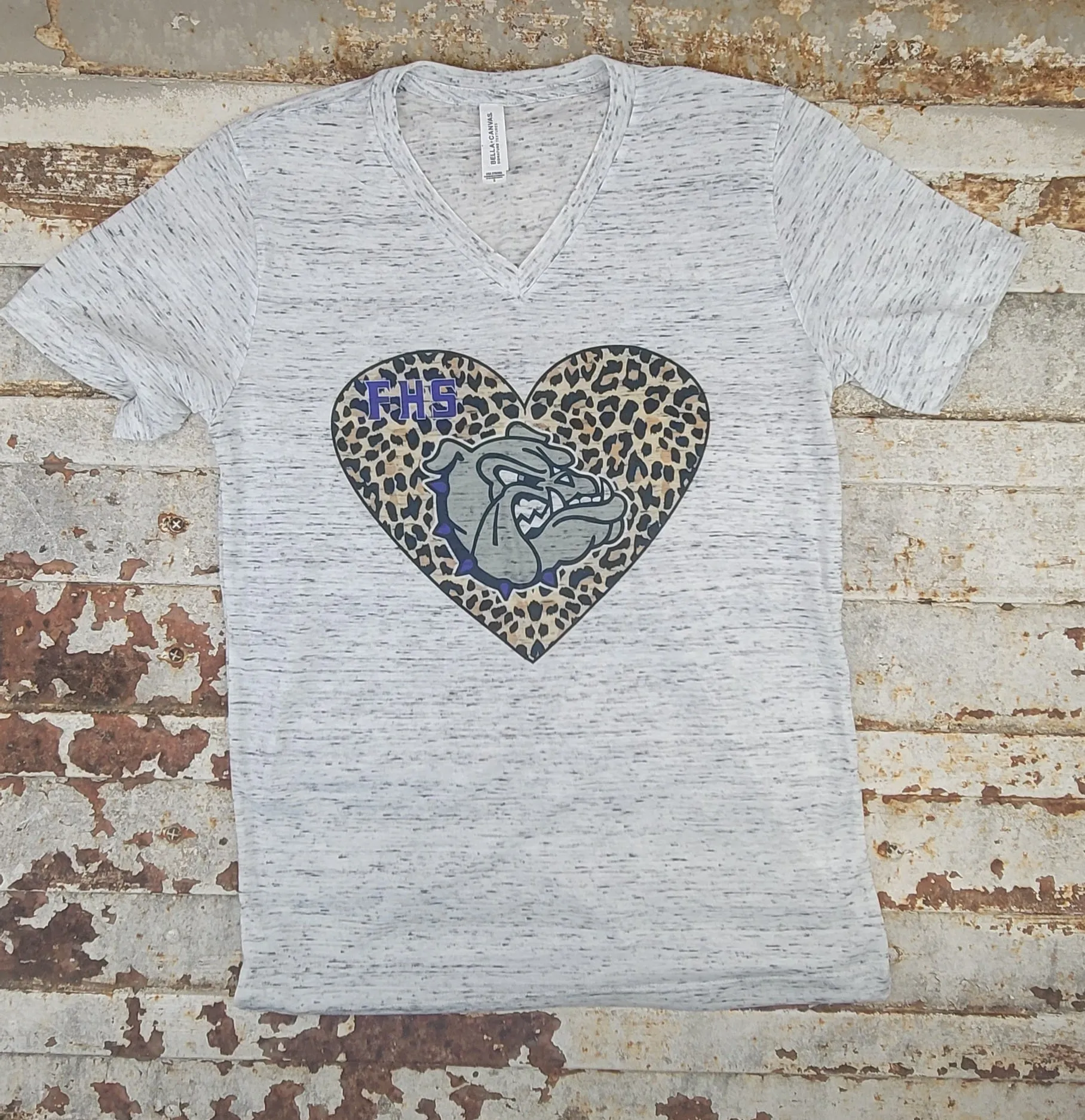 Fayetteville Bulldogs leopard heart