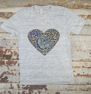 Fayetteville Bulldogs leopard heart