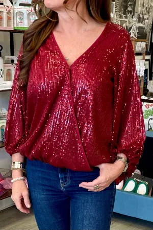 FINAL SALE Edith Embroidered Sequin Blouse