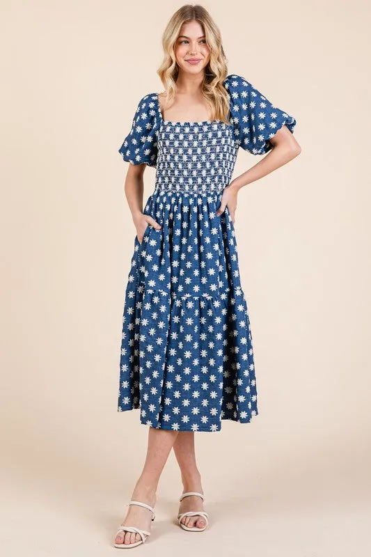 Floral Embroidered Midi Dress