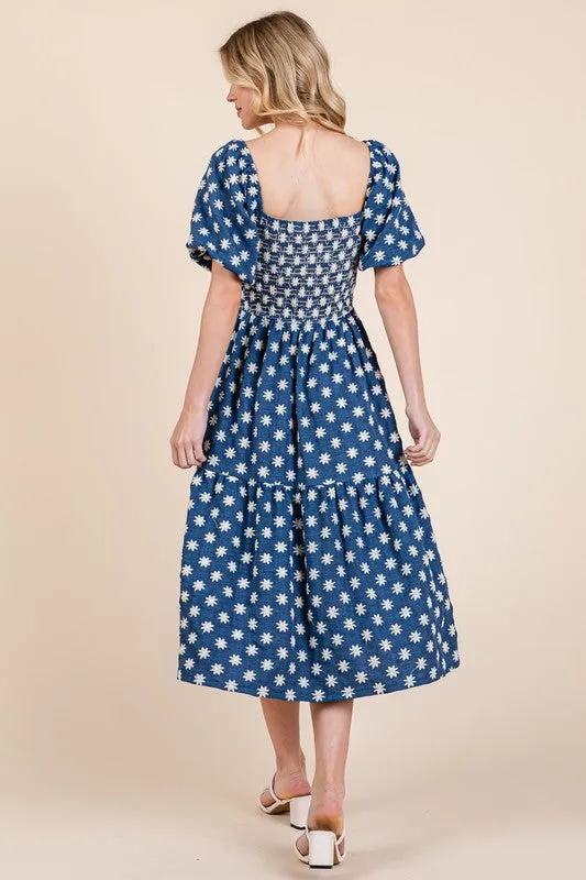 Floral Embroidered Midi Dress