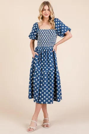 Floral Embroidered Midi Dress