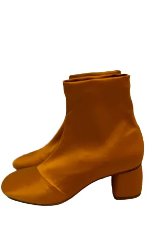 Forte Forte Satin Ankle Boots in Caramel
