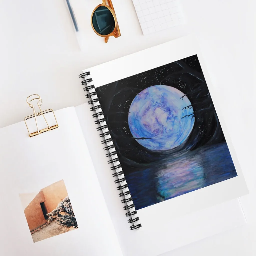 Full Moon Reflection Spiral Notebook - Ruled Line