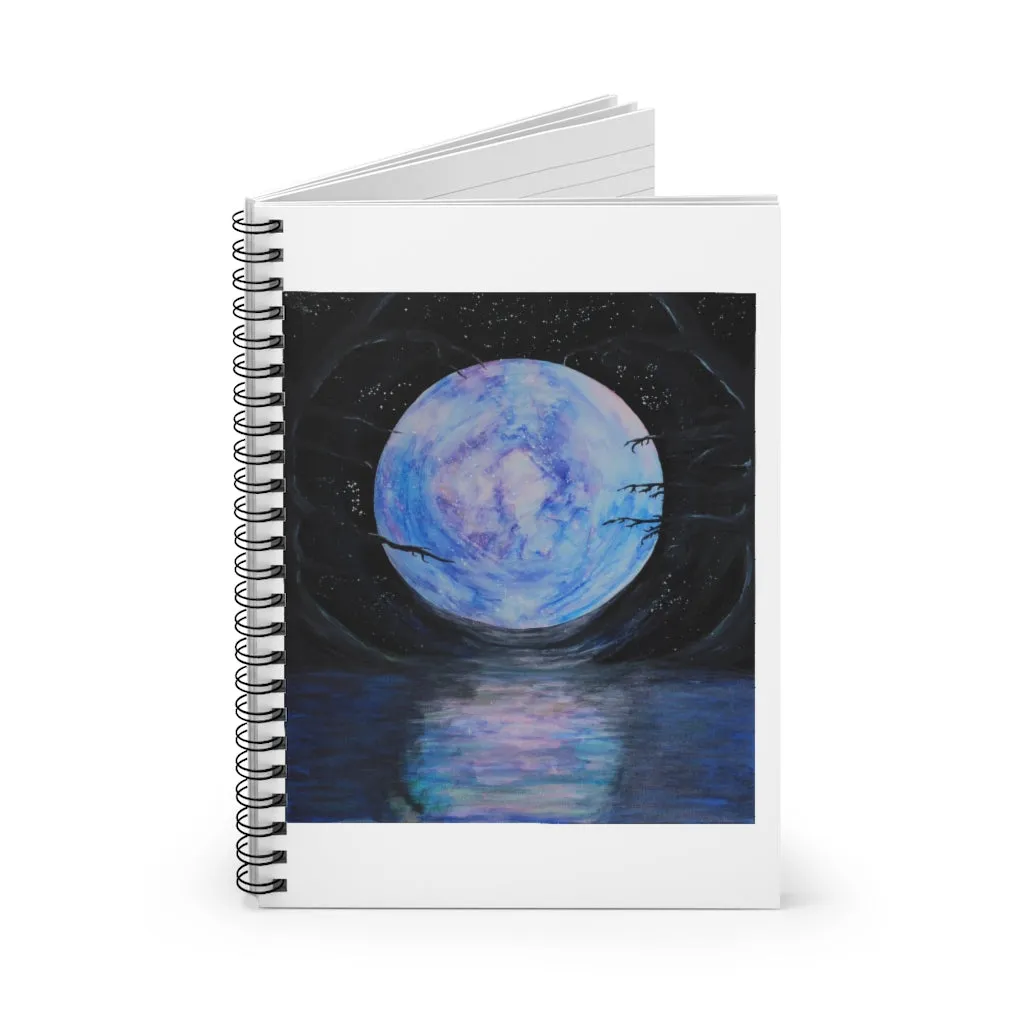Full Moon Reflection Spiral Notebook - Ruled Line