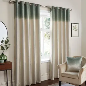 Fusion Ombre Strata Eyelet Curtains  - Green