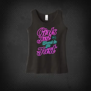 Girls Just Want to Go Fast Youth Tank Top