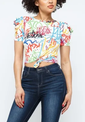 Graffiti Print Top