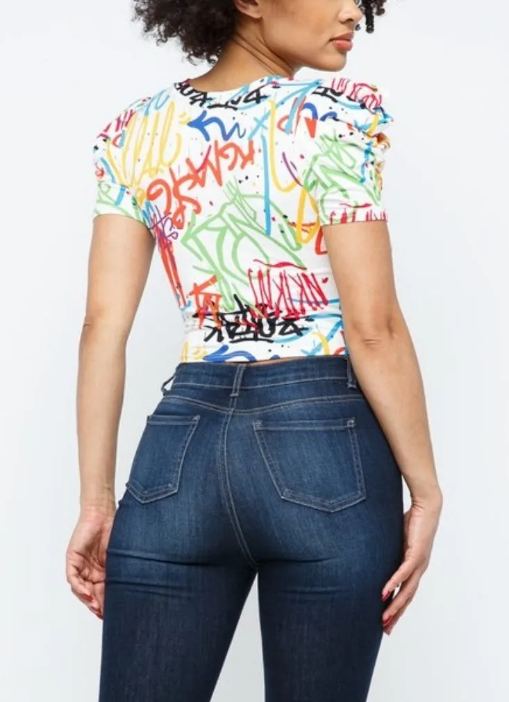 Graffiti Print Top