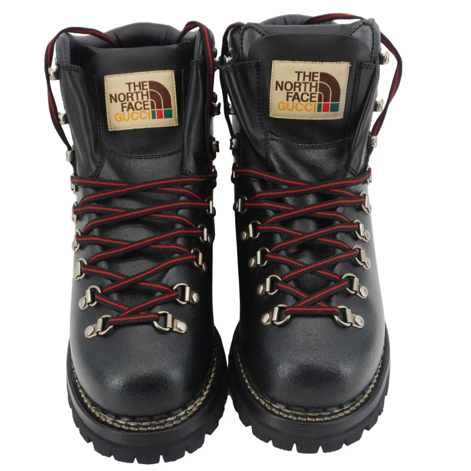 GUCCI X The North Face Calfskin Leather Ankle Boot Black 655401 Size 8 1/2
