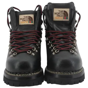 GUCCI X The North Face Calfskin Leather Ankle Boot Black 655401 Size 8 1/2