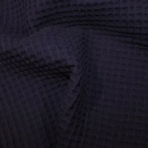 H69 | Cotton Waffle - Navy (1.15m end of bolt)