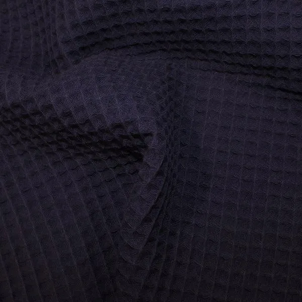 H69 | Cotton Waffle - Navy (1.15m end of bolt)