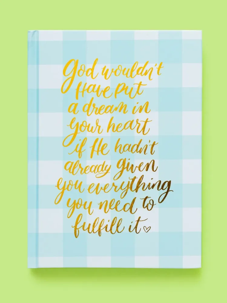 Hardcover Spiritual Notebook - Blue Gingham