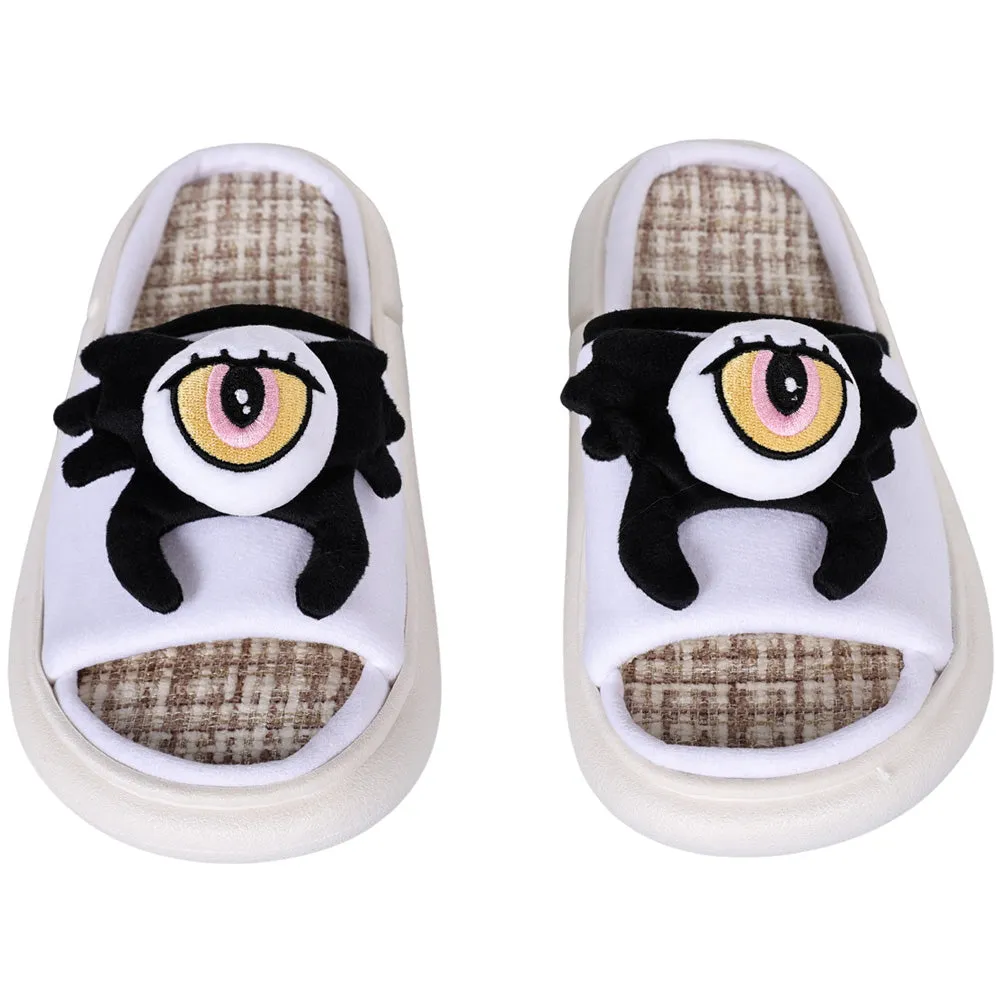 Hazbin Hotel Cat KeeKee White Cotton Linen Slippers Cosplay Shoes Halloween Carnival