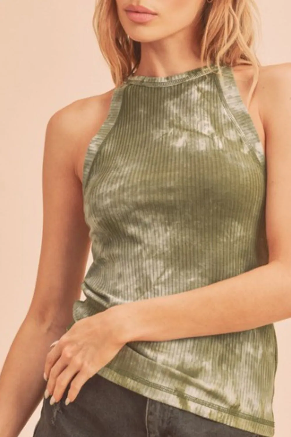 Hazel Blues® |  Aemi   Co Ribbed Tie-Dye Round Neck Tank