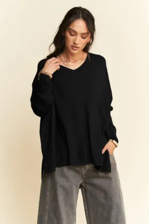Hazel Blues® |  Davi & Dani High-Low Side Slit Batwing Sleeve Top