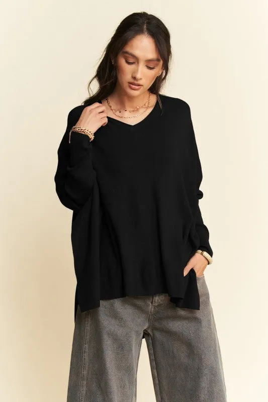Hazel Blues® |  Davi & Dani High-Low Side Slit Batwing Sleeve Top