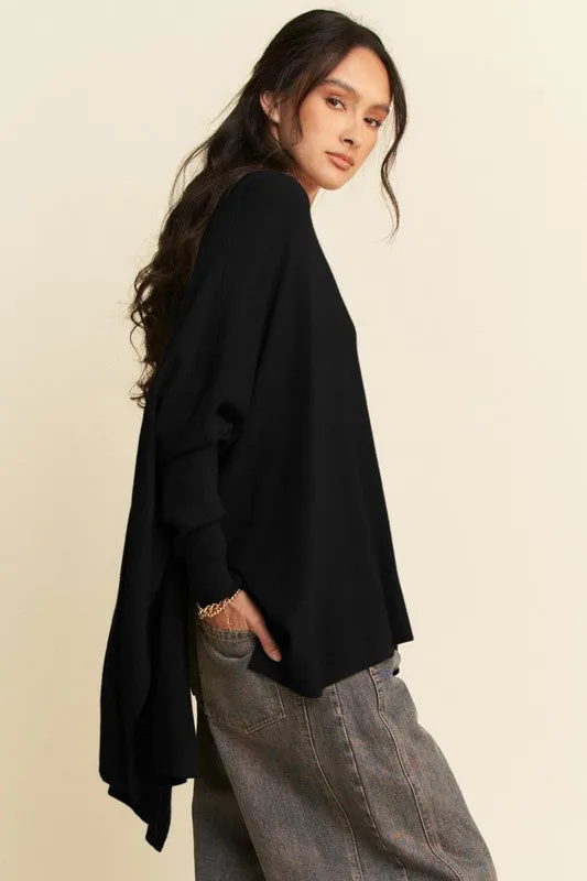 Hazel Blues® |  Davi & Dani High-Low Side Slit Batwing Sleeve Top