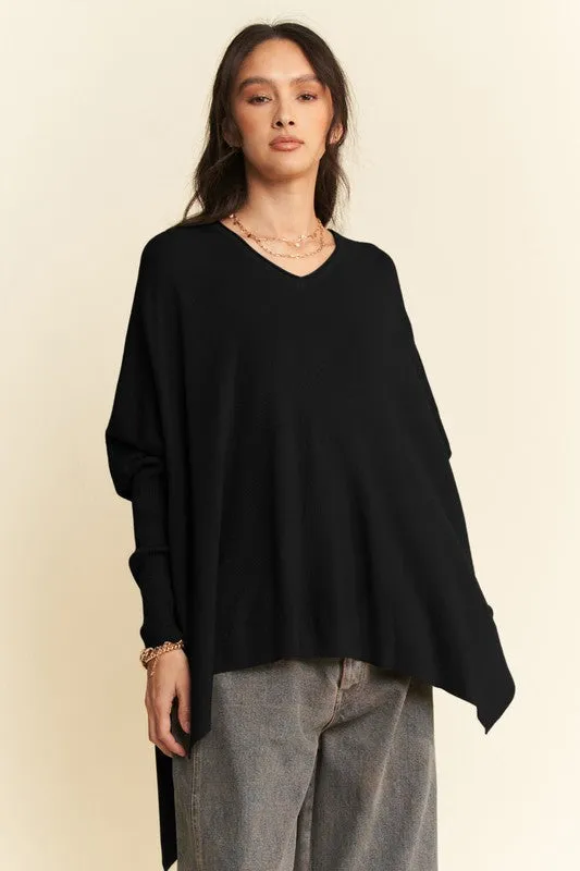 Hazel Blues® |  Davi & Dani High-Low Side Slit Batwing Sleeve Top