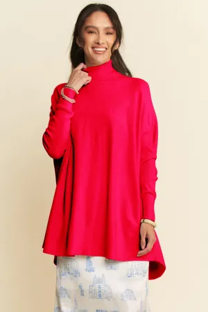 Hazel Blues® |  Davi & Dani High-Low Turtleneck Long Sleeve Knit Top