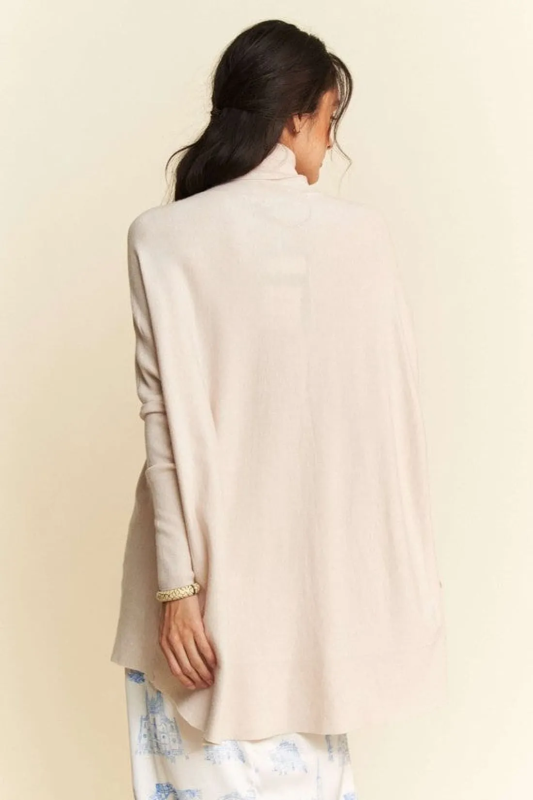 High-Low Turtleneck Tunic Top