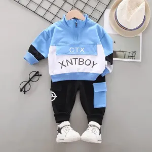 Ice Blue Fashionable Toddler Tracksuit