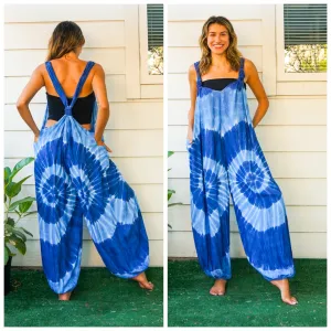 Indigo Mandala Racerback Dungarees Jumpsuit Romper