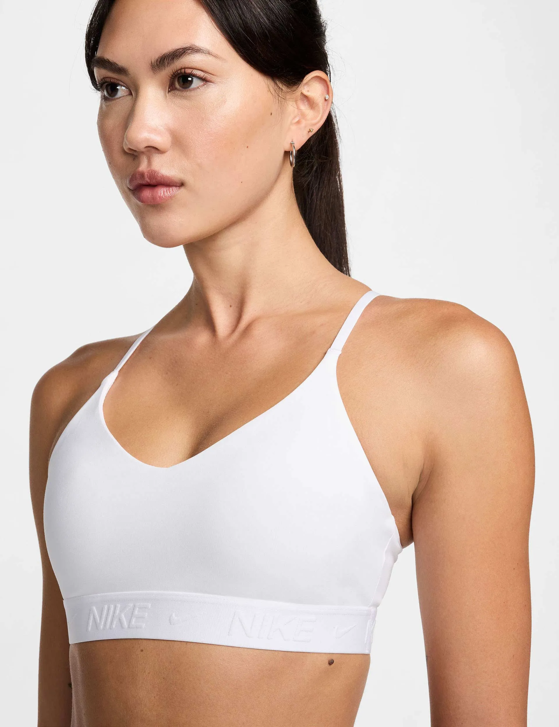 Indy Light Support Sports Bra - White/Stone Mauve