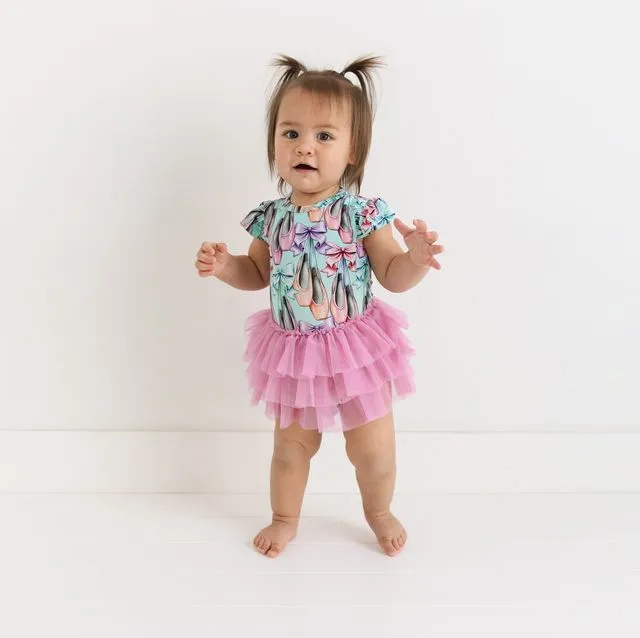 Irina - Ruffled Cap Sleeve Tulle Skirt Bodysuit