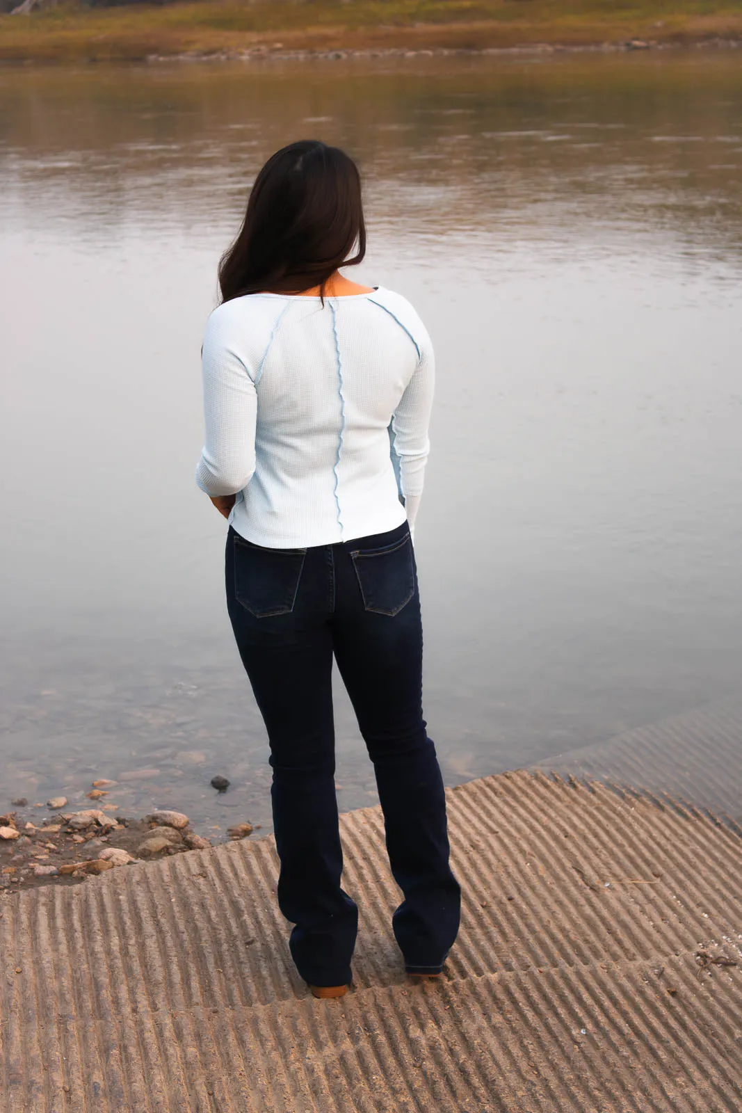 Ismay Sky Blue V-Neck Top