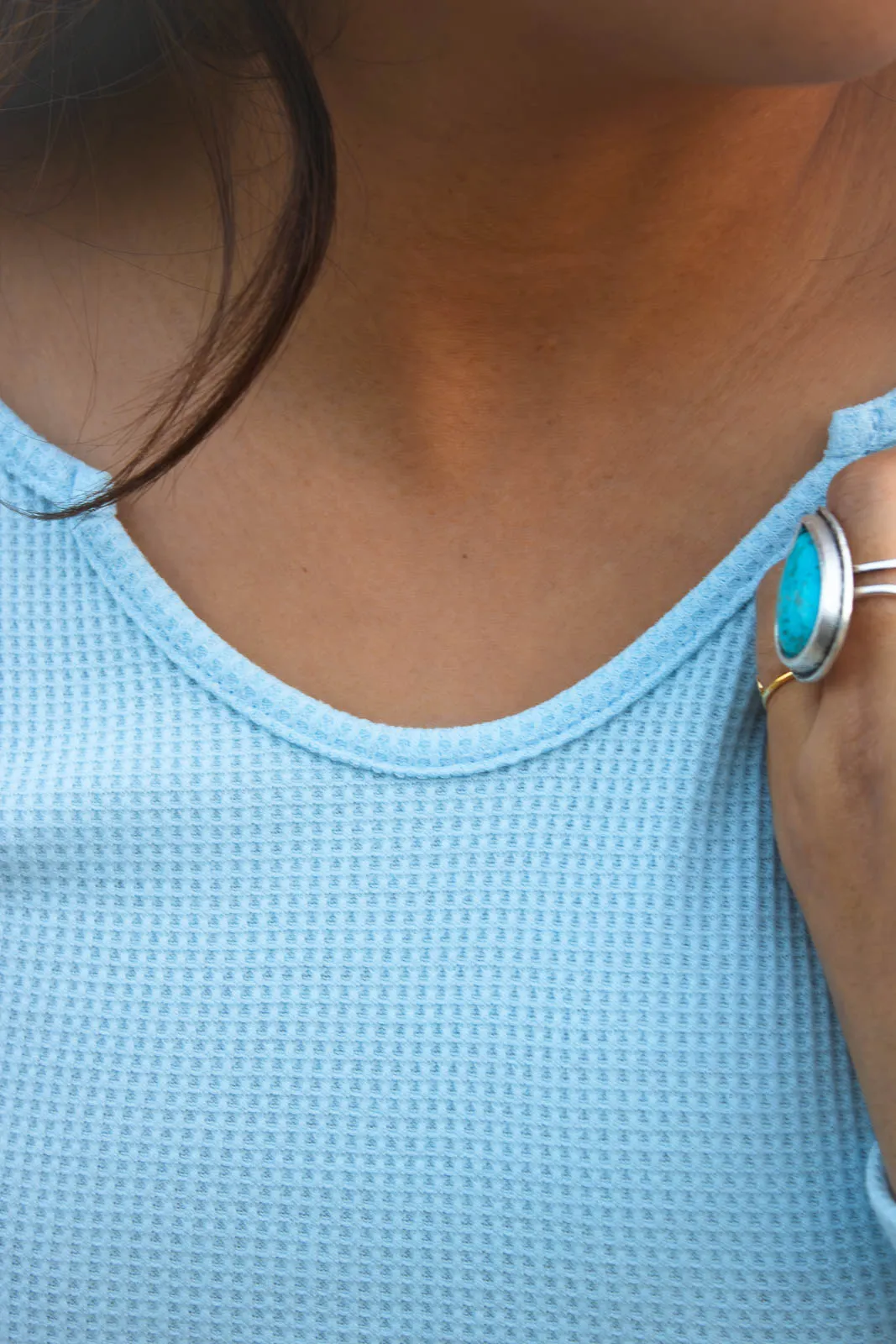 Ismay Sky Blue V-Neck Top