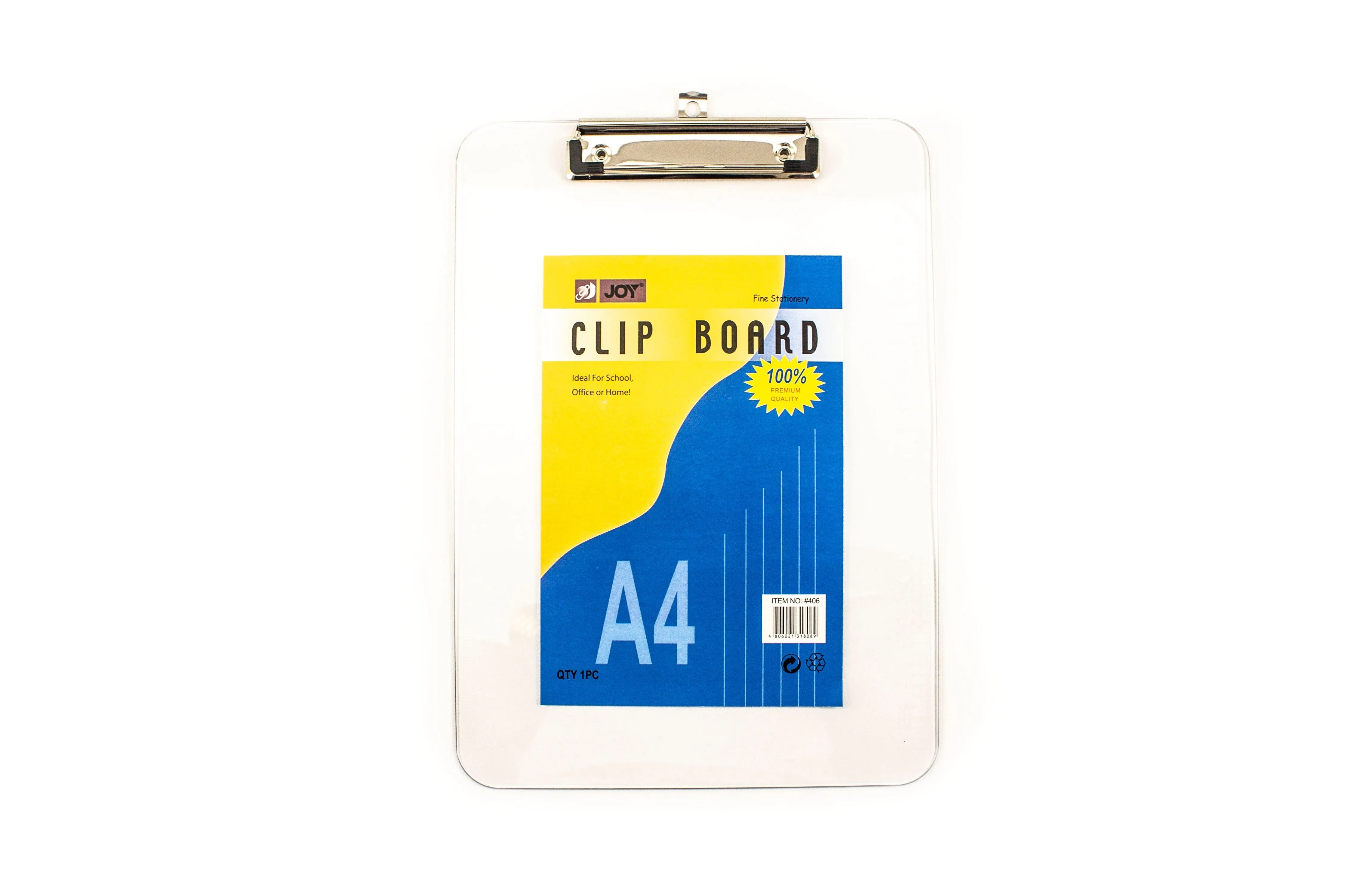 Joy Acrylic Clipboard 406 A4 | 12pcs (Asstd. Color)