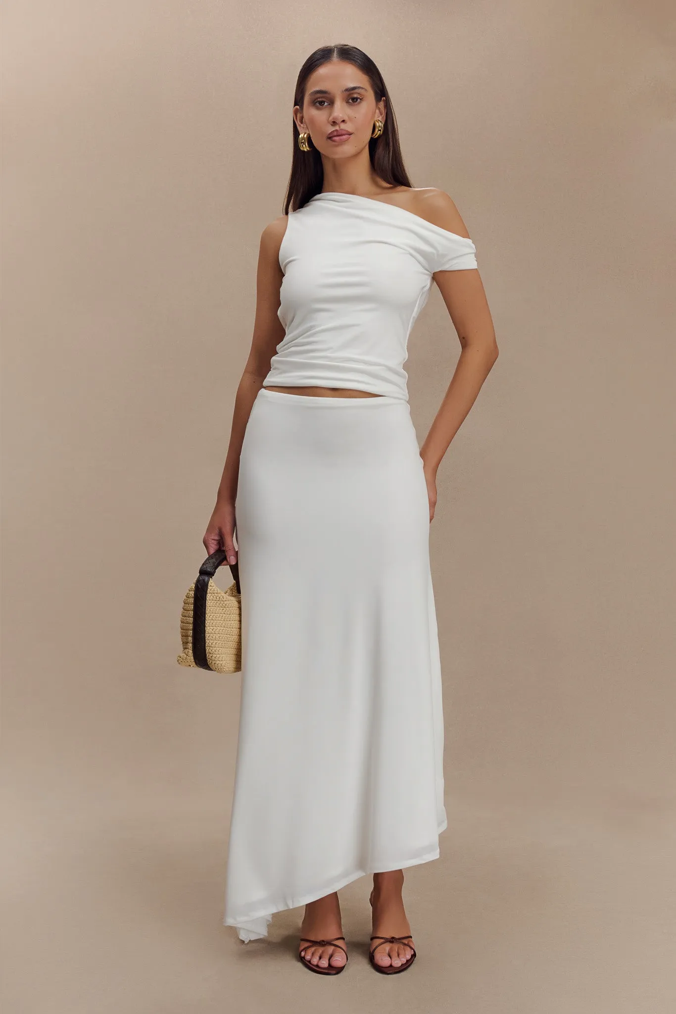 Kacey Slinky Off Shoulder Top - White