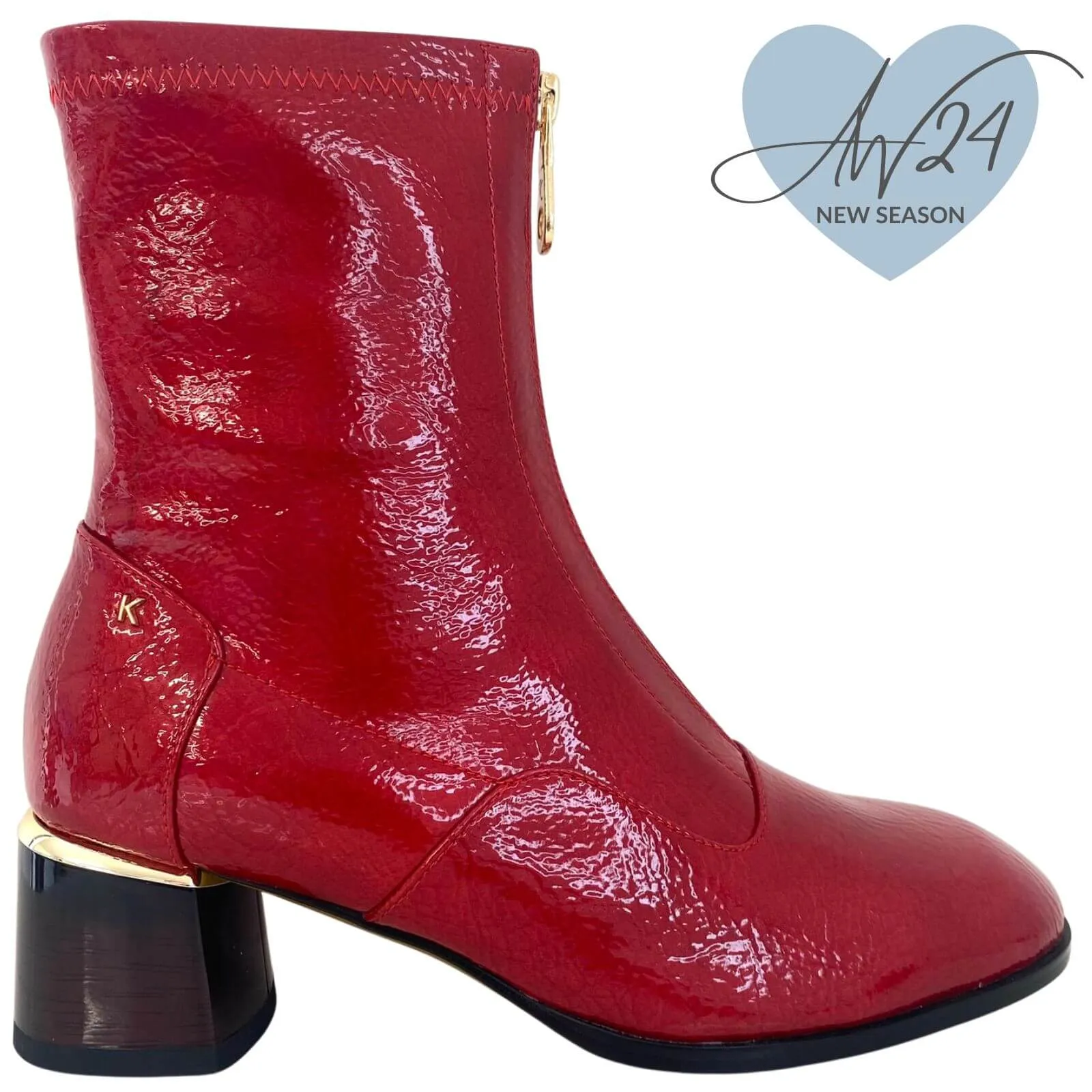 Kate Appleby Greenhill Dressy Patent Boots - Red