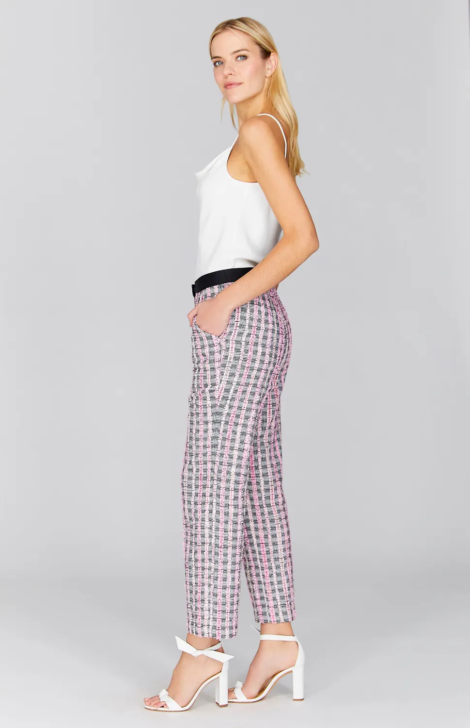 Kyoto Tweed Flat Front Straight Leg Pant