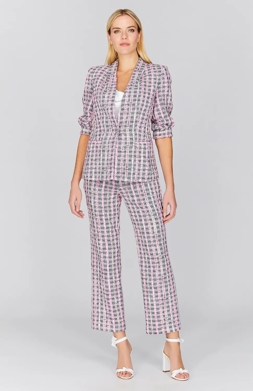 Kyoto Tweed Flat Front Straight Leg Pant