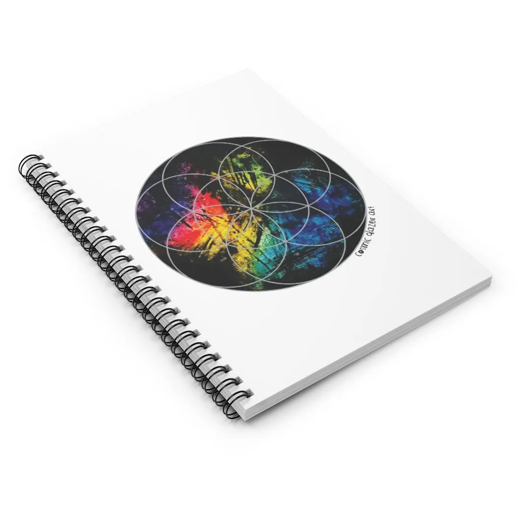 Labradorite Seed of Life Spiral Notebook - Ruled Line