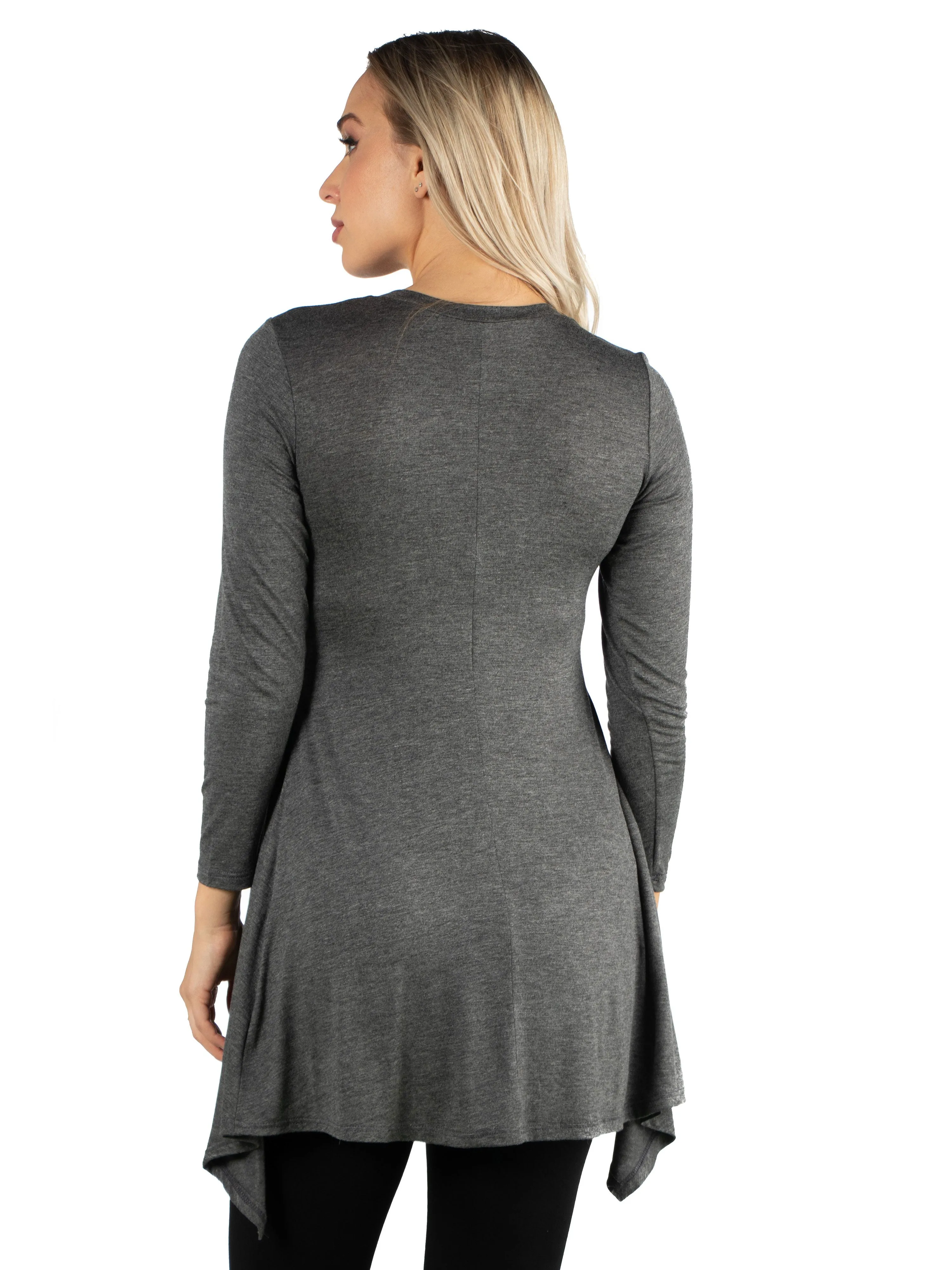 Long Sleeve Split Hemline Tunic Top
