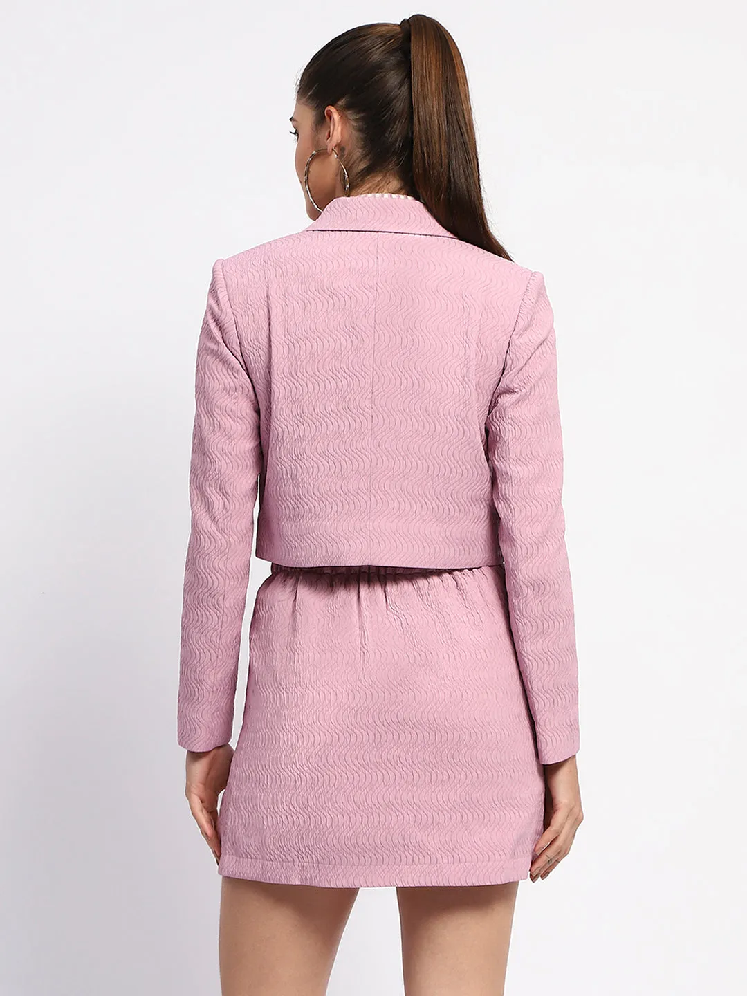 Madame Notch Collar Mauve Crop Blazer