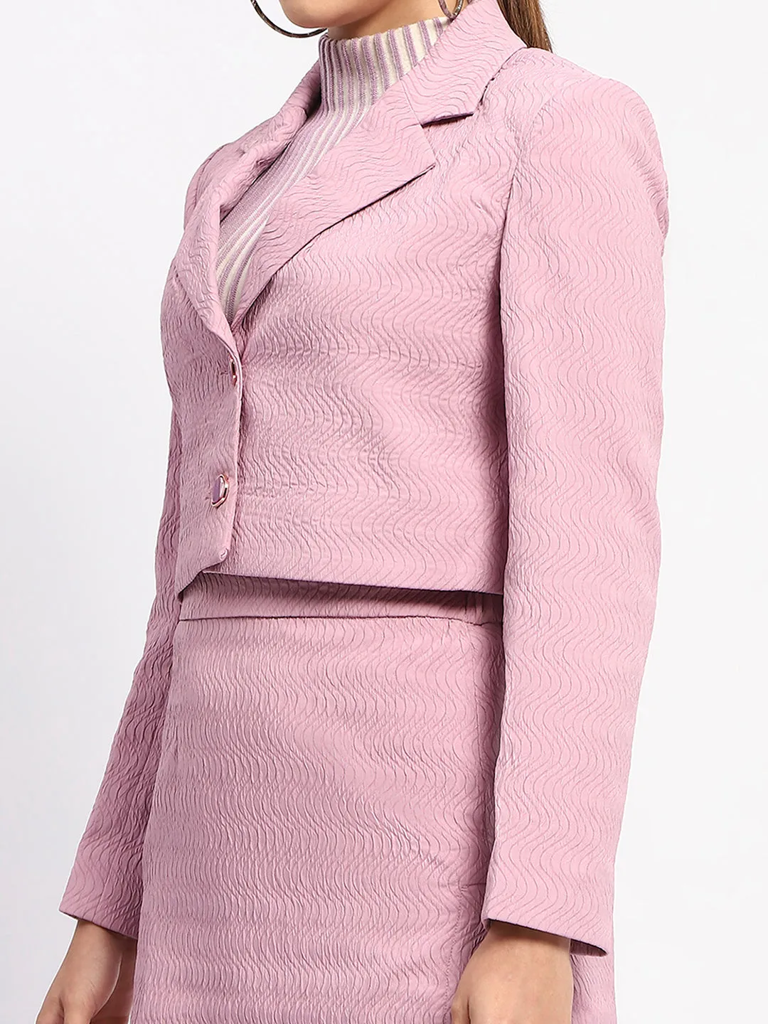 Madame Notch Collar Mauve Crop Blazer