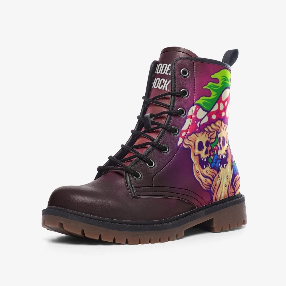Magic Mushroom Vegan Leather Unisex Boots
