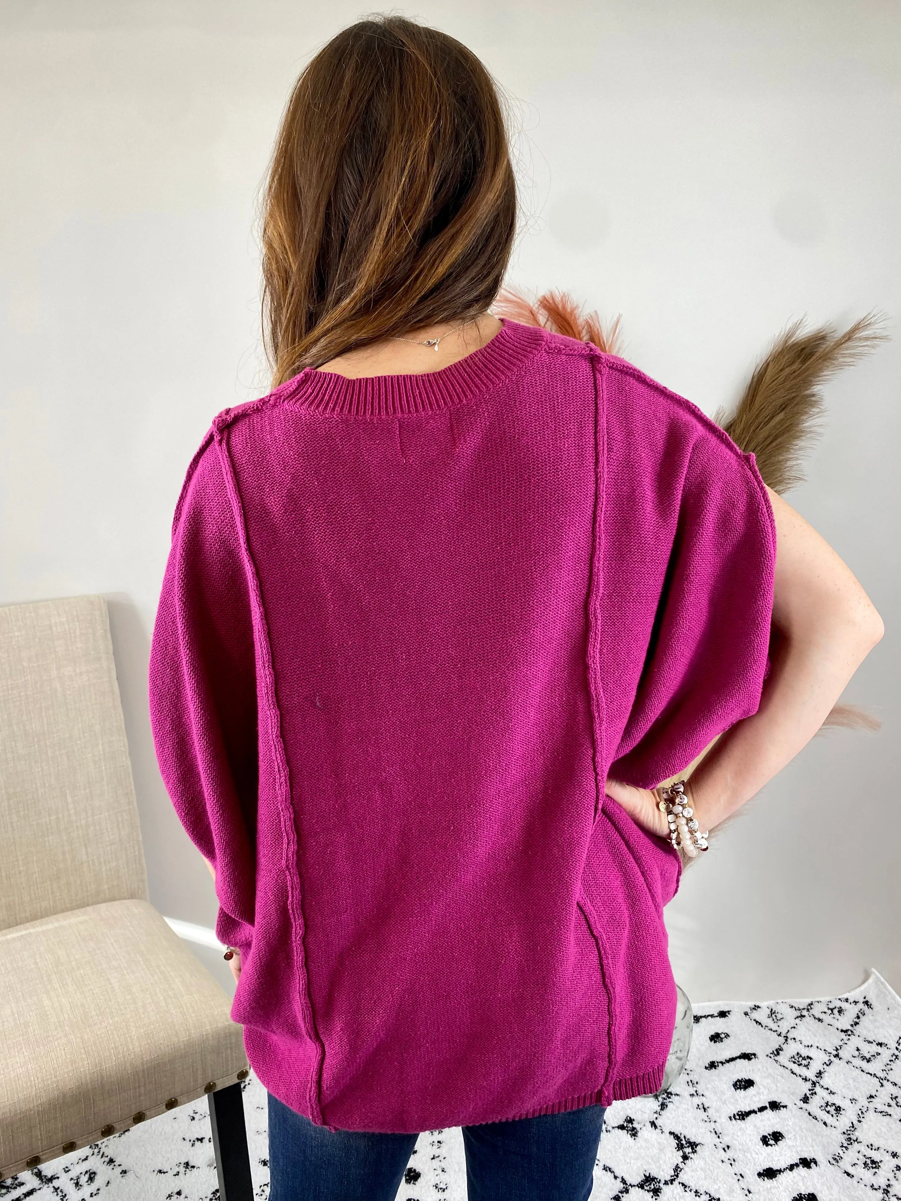 Matilda Magenta Knit Sweater