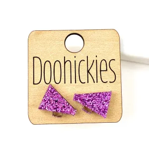 Megaphone Stud Earrings - Custom Purple Glitter Doohickie