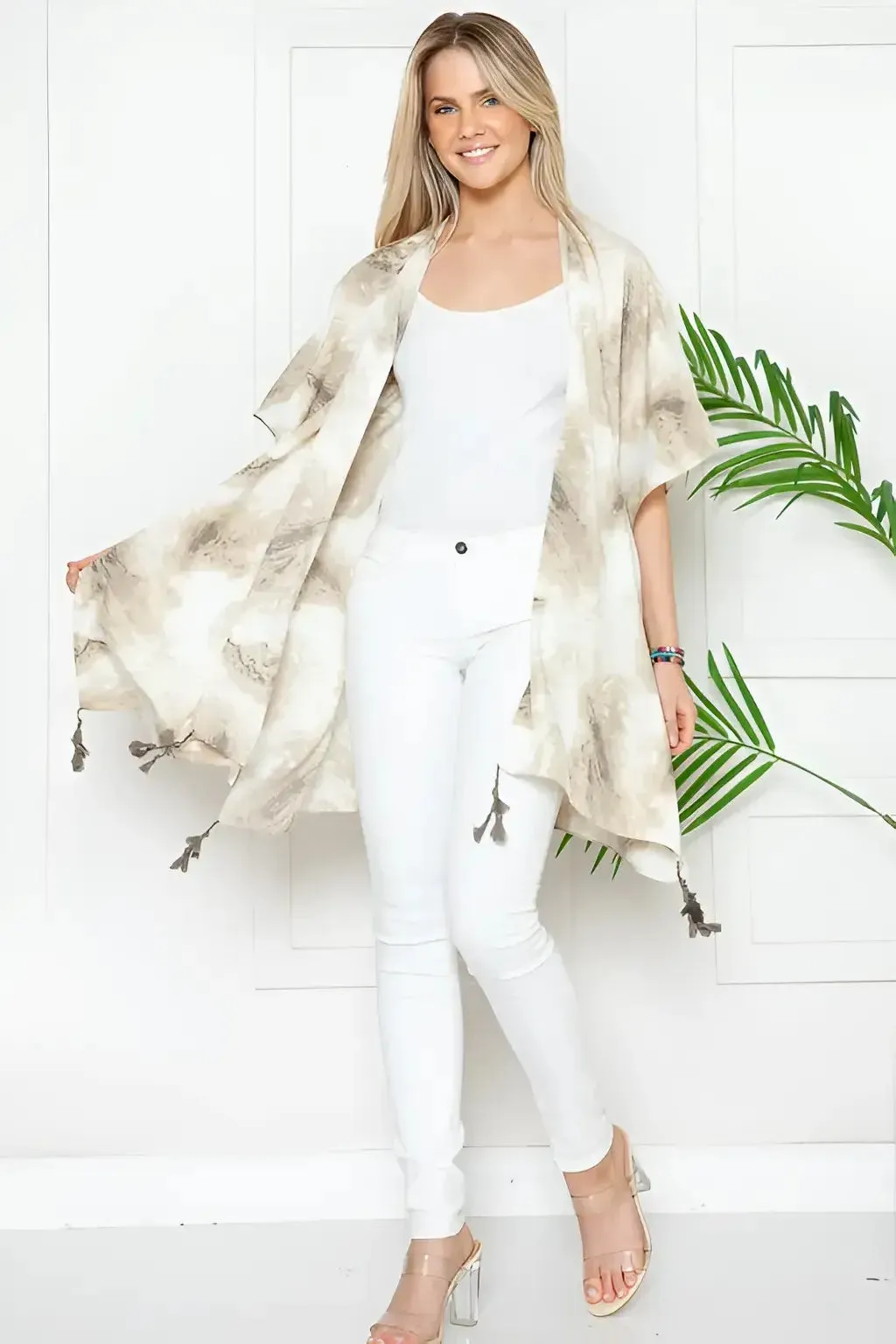 MELLOW MELANIE MARBLE PRINT KIMONO