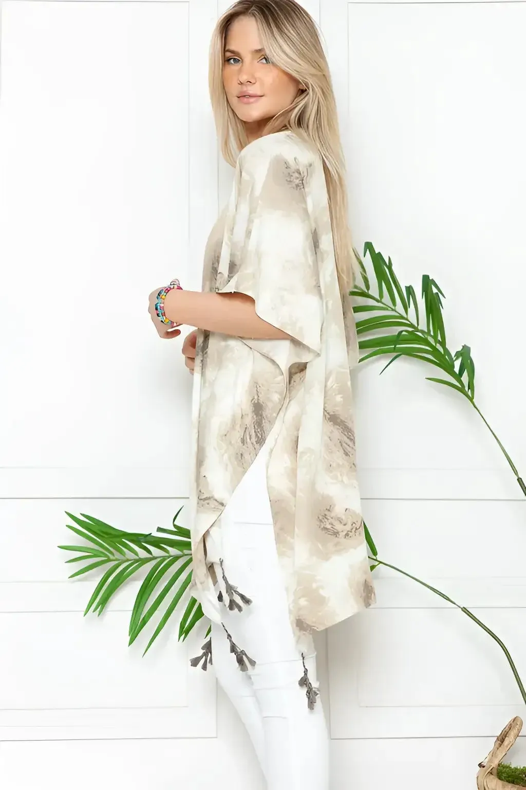 MELLOW MELANIE MARBLE PRINT KIMONO