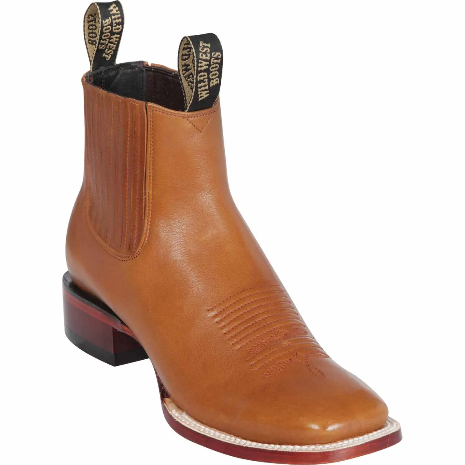 Men's Wild West Genuine Leather Ranch Toe Short Boots 282BM21