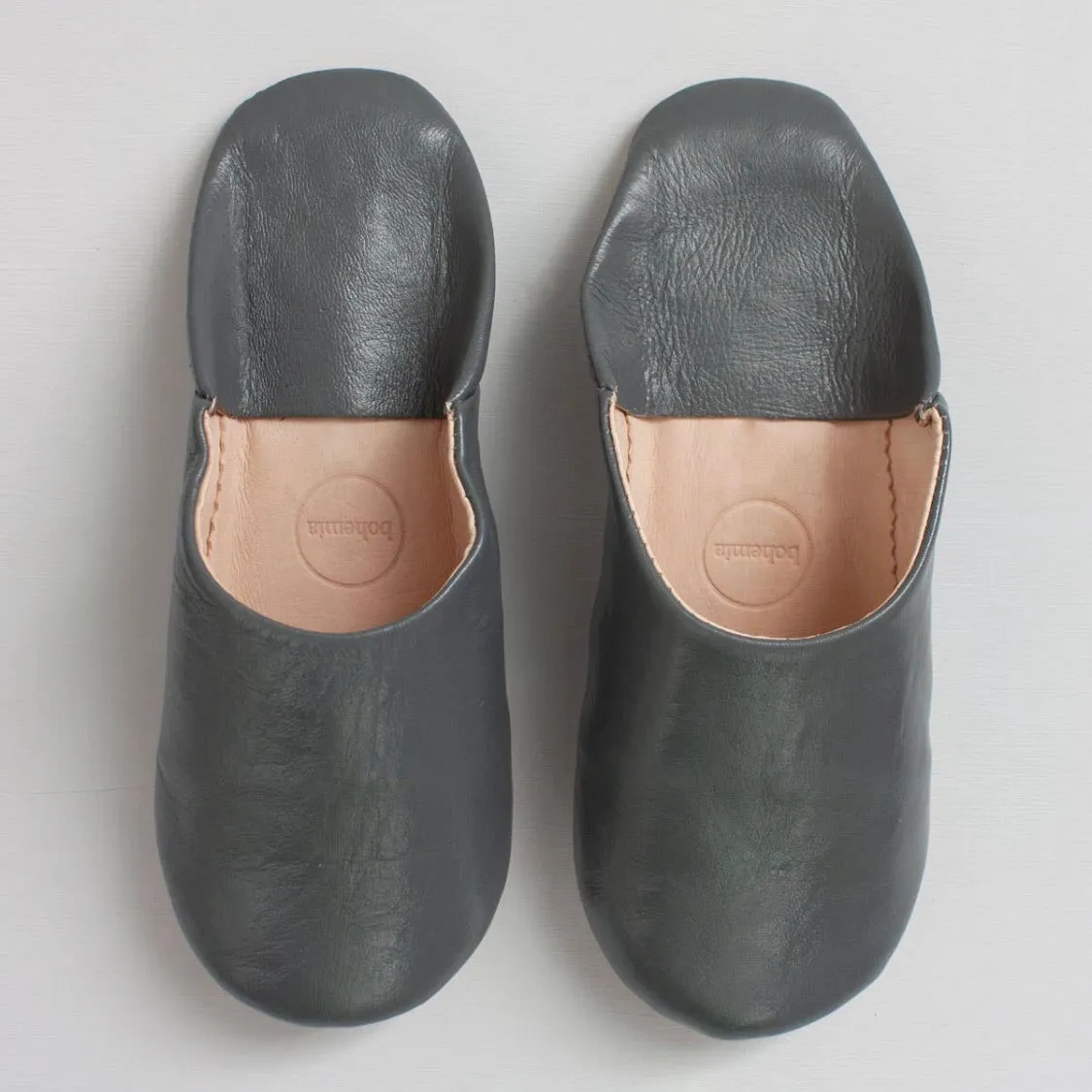 Moroccan Babouche Slipper Gray