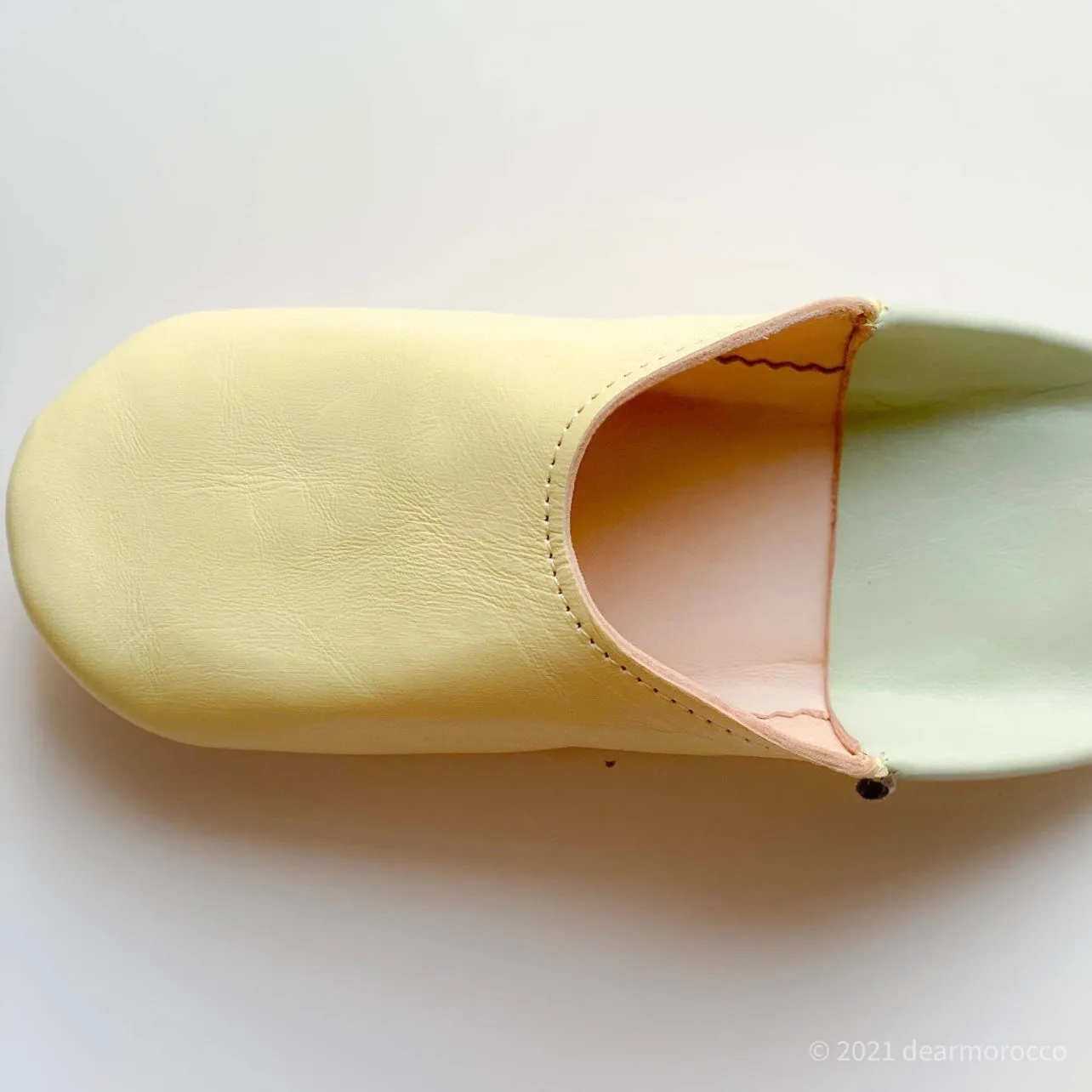 Moroccan Babouche Slippers French Vanilla  & Lime