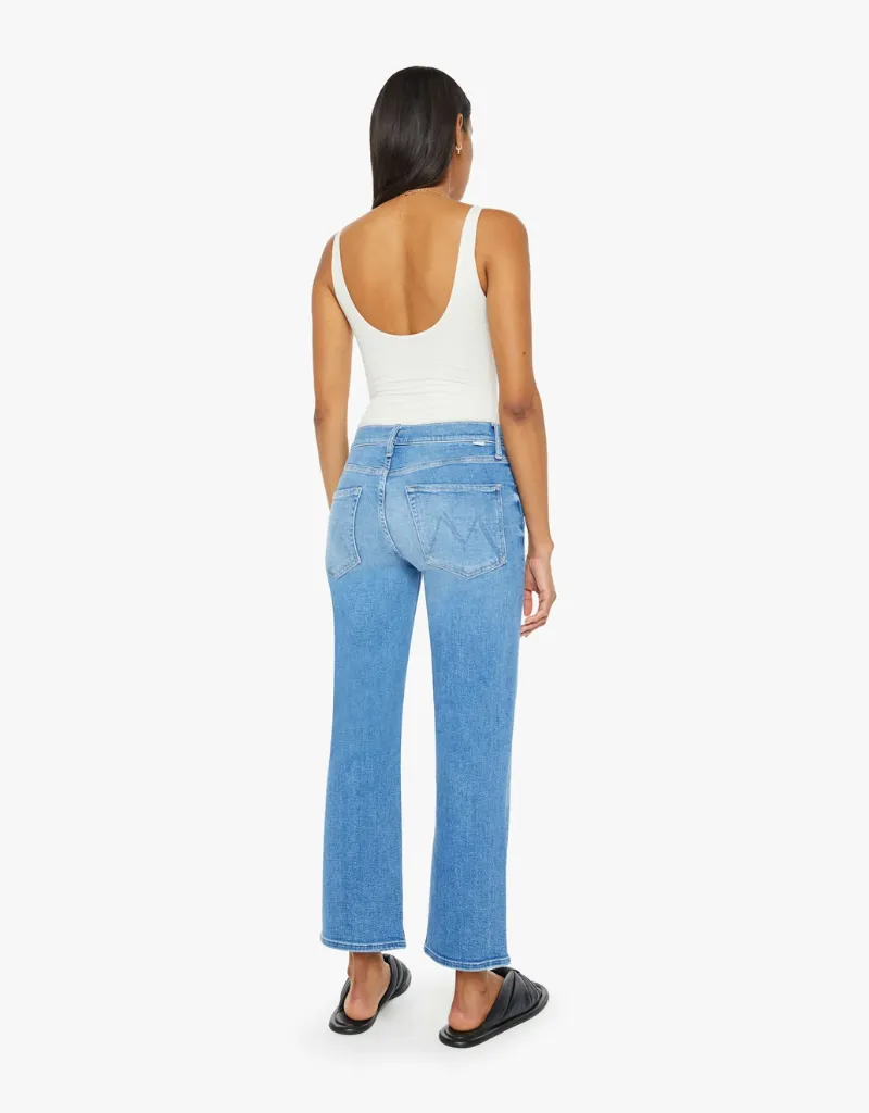 Mother The Mid Rise Rambler Zip Ankle Jeans in Out of the Blue
